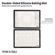 Thyme & Table Double-Sided Easy Clean Silicone Baking Mat with Measurements, 11.6 x 16.6
