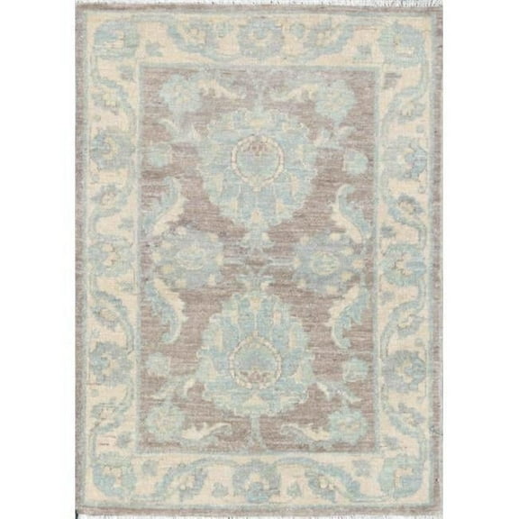 Pasargad Home Denver Hand-Knotted Brown Wool Area Rug  2' 3" X 3' 0"