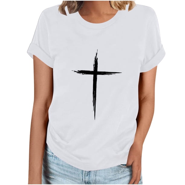 Camiseta Casual de Manga Corta de Cuello Redondo Impresa para las Mujeres, 95% Poliéster 5% Spandex Vintage Top Ligero para Diario, Fiesta Y Primavera Verano