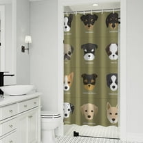 Dog Breeds Shower Curtain 36"x72" ,Bathroom Decorative Shower Curtains Set with 12 Hooks,Modern Waterproof Washable Shower Curtain