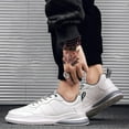 thumbnail image 5 of Xfvqtps Mens Sneakers Lace Up Lightweight Breathable Outdoor Running Walking PU Shoes Fashion Sports Shoes Casual Sneakers Cotton Shoes Gray, 5 of 8