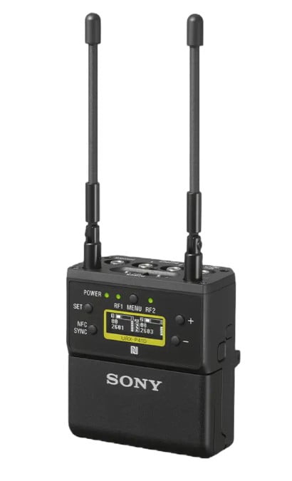 Sony UWP-D27 2-Person Camera-Mount Wireless Omni Lavalier Microphone System (UC25: 536–608 MHz) | UWP-D Digital Audio, NFC Sync & Dual-Channel Receiver + 2x Sony ECM-322BMP Headworn Microphone + More