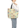 thumbnail image 3 of Sigee Colorful Mustache Print Large Capacity Zippered Tote Bag - Durable, Stylish and Versatile for Everyday Use, 3 of 9