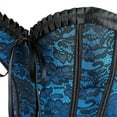 thumbnail image 4 of Corset Tops for Women Floral Lace Corset Bustier Plus Size Overbust Corset Blue 3XL, 4 of 5