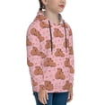 thumbnail image 3 of Fotbe Heart Capybara Pattern Youth Pullover Hooded Sweatshirt, Boys Hoodie, Kangaroo Pocket Hoodie for Kids Girls -X-Large, 3 of 6
