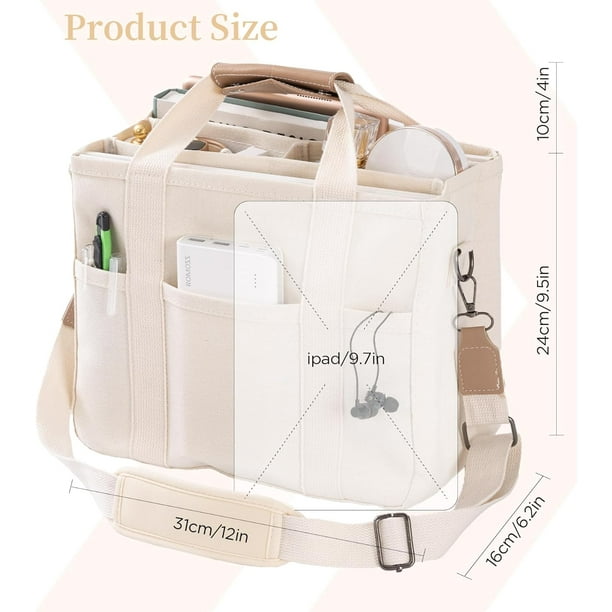 Canvas bag with compartments sale