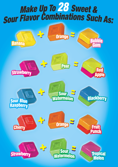 Match-Ems Gummies Candy from Bazooka, Mix, Match & Connect Assorted Sour & Fruit Flavors, 3.8 oz