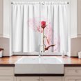 thumbnail image 2 of Ambesonne Floral Kitchen Curtains, Romantic Love Rose Design, 55"x45", Dark Coral Rose, 2 of 3