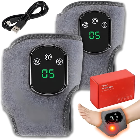 XIRQI 2026 Upgraded Foot Massager, Foot Renew Triple Method Massager with 3 Vibration Modes 5 Heat Levels, Ankle Massager for Circulation Pain Relief, for Neuropathy (2Pcs)