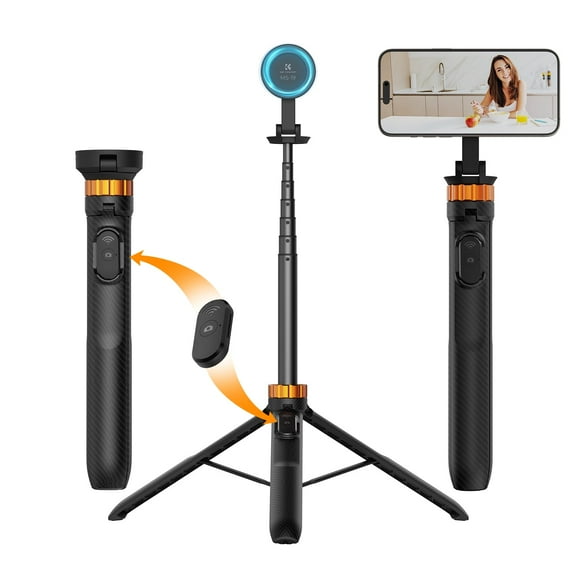 K&F Concept 63" Magnetic Smartphone Selfie Stick Tripod, Lightweight Cellphone Holder/Camera Stand with Wireless Remote Compatible with Phone 15/14/13/12 Magsafe Series