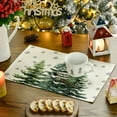 thumbnail image 3 of Smile Beige Pine Tree Snowflake Merry Christmas Placemats Set of 4, 12x18 Inch Seasonal Winter Xmas Holiday Table Mats, 3 of 6