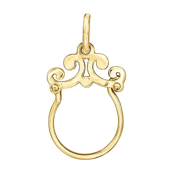 Ross-Simons Italian 14kt Yellow Gold Scrolled Charm Holder Pendant, Women's, Adult