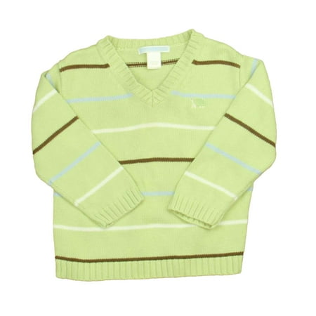 

Pre-owned: Janie and Jack Boys Green Stripe Sweater size: 18-24 Months (Good)