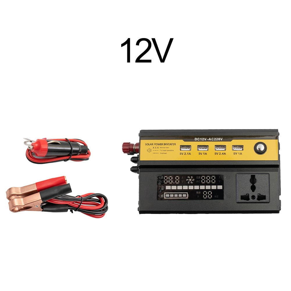 DAMIFU 5000W Sine Wave Inverter High Power Car Inverter Solar Converter 12V/24V-220V Auto Transformer Inverters With Power Cord 12V
