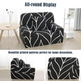 thumbnail image 3 of PiccoCasa 1 Seater Sofa Cover Stretch Armchair Couch Cover, Black Branches, 3 of 6