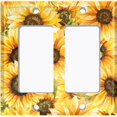 thumbnail image 6 of Metal Light Switch Plate Outlet Cover Sunflower Garden Day SUN019, 6 of 13