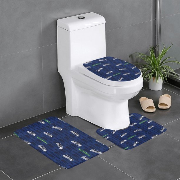 Juego de alfombras de baño de 3 piezas del equipo Seahawks Alfombra antideslizante para baño de 24 x 16 pulgadas
