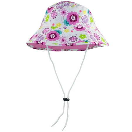 - SunBusters Girls Reversible Bucket Hat (UPF 50+), Poppyberry, Medium