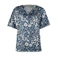 thumbnail image 4 of Camisetas de gasa con estampado floral para mujer Blusas Camiseta de manga corta casual Camiseta de verano con cuello en V Tops tipo túnica Pompotops  hkajfhjk468432, 4 of 4