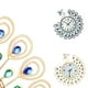 thumbnail image 4 of Reloj de pared de cristal de pavo real grande, aguja de diamantes de imitación de metal, reloj colgante digital, decoración de sala de estar Inevent JJ15768-01, 4 of 6