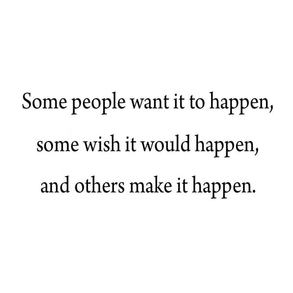 VWAQ Some People Want It to Happen Some Wish It Would Happen and Others Make it Happen Inspirational Quotes Wall Decals Basketball Sports Saying Vinyl Letters Stickers