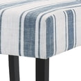 thumbnail image 4 of GDF Studio Thurber Contemporary Upholstered Dining Chairs, Set of 2, Dark Blue and Light Beige Striped Fabric and Espresso, 4 of 8