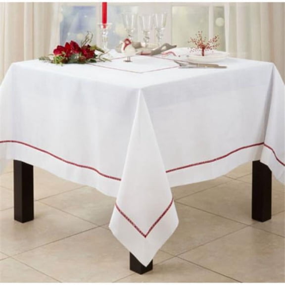 Saro Lifestyle Embroidered Border Design Tablecloth
