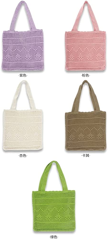 CoCopeaunts Summer Beach Bag, Women Hollow Knitted Bag Fashion Large Crochet Shopping Shoulder Bag Handbag Vacation Purse