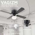 thumbnail image 7 of 42 Inch Ceiling Fan Traditional: Flush Mount with LED Light - Pull Chain Control- Dual Finish Blades - Reversible for Bedroom, Office, Living Room（Matte Black）, 7 of 7