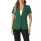 thumbnail image 1 of SACO CHIC para Mujeres INSPIRE con Solapa Notch, Mangas Cortas, Un Botón, Chaquetas de Traje para Trabajar, Color Verde, 1 of 6