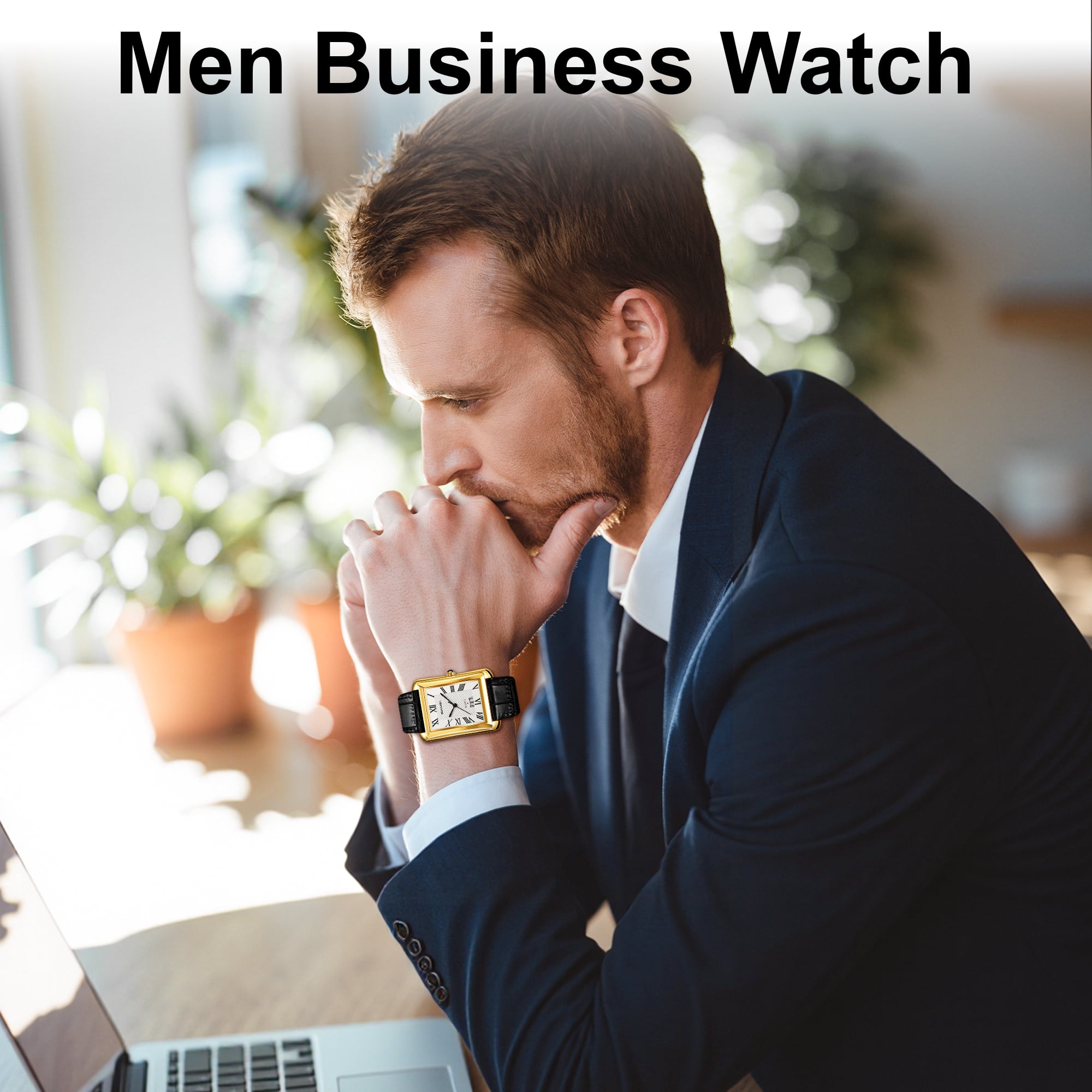 SKMEI Retro Classic Square Watches for Men Quartz Analog Waterproof Watch Leather Business Casual Mens Wrist Watch