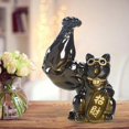 thumbnail image 5 of Big Lucky Cat Figurine Feng Shui Statue Sculpture, Desktop Welcoming , Resin Wealth for Desk Bookcase Display Color, 5 of 10