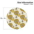 thumbnail image 2 of Honeii Cartoon Honey Pot Bee Sunflower print Leather Coaster Set of 4, ideal for safeguarding your furniture from drinks spills and effortless cleanup-Round Shape, 2 of 6