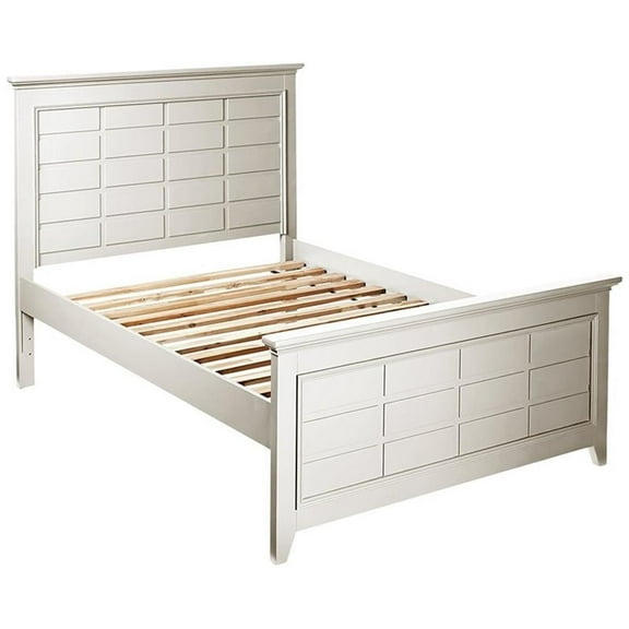 My Home Furnishings Bailey Engineered Hard Wood Full Panel Bed in Bright White