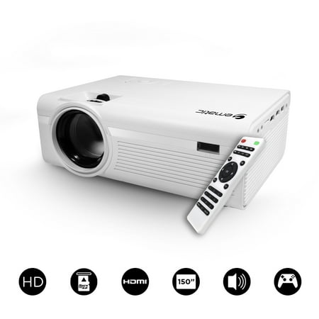 Ematic 150" HD Multimedia Theater Projector (EPJ580W), White