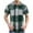 Green, variant on Casual Man Tops Crew Neck Short Sleeve Green Plaid T-Shirts with Pocket Casual Button Classic Tee for Men