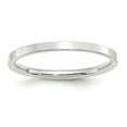 thumbnail image 1 of 14K White Gold Ring Band Wedding Comfort Flat 2mm Standard Fit Size 5, 1 of 3