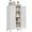 White, variant on 46" Tall Kitchen Storage Cabinet, Metal Pantry Cabinet with 3 Adjustable Shelves, 4-Tier Freestanding Cabinet with Magnetic Doors, Anti-Tip Design, Black