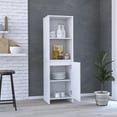 thumbnail image 4 of Nmkwnr 1 Door Wood Kitchen Pantry Cabinet with 2 Open Shelves and 2 Inner Shelves, Perfect for Living Room, Dining Room, Kitchen, White, 4 of 10