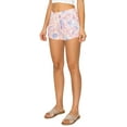 thumbnail image 4 of Cali1850 Women's Casual Linen Shorts - Drawstring Smocked Waist Oceanside Lounge Beach Printed Pants with Pockets, 4 of 4