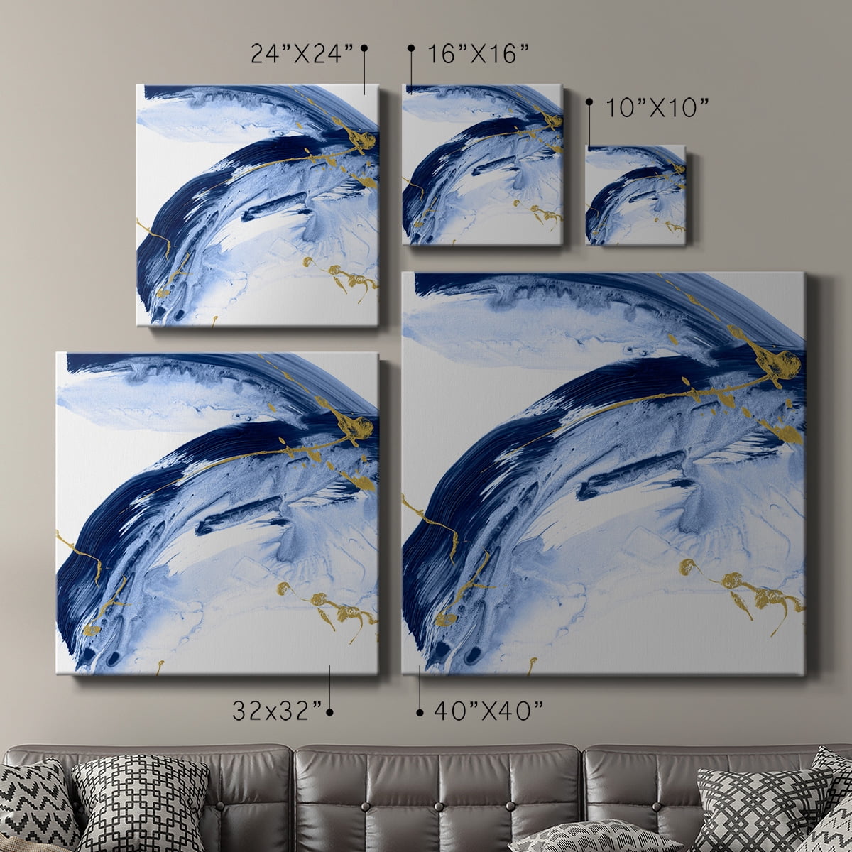 Wexford Home Golden Current IV-Premium Gallery Wrapped Canvas, 10" x 10" - Ready to Hang