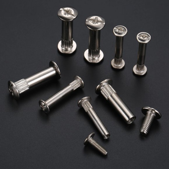 10Pcs M5/M8 Splint Nut Male-Female Snap Rivet Butt Screw Nut Furniture Cabinet Cross Lock Screw Bathroom Widgets
