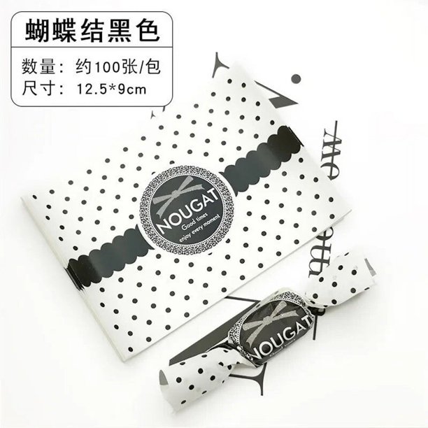 100 unids/lote DIY, envoltorio grueso hecho a mano para fiesta de Navidad, regalo de turrón, embalaje de dulces, papel de aceite, leche, caramelo, paquete de alimentos