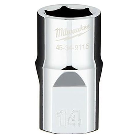 UPC: 0045242589081 | Milwaukee-45-34-9115 1/2 in. Drive 14MM Metric 6-Point Socket with FOUR FLAT Sides