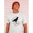 thumbnail image 2 of "Mad. Raven. Skate. Crew" Crow Skating Graphic Men White T-Shirt, Male x-Large, 2 of 4