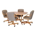 thumbnail image 5 of Caster Chair Company 5-Piece 42x[42/60] Caster Dining Set Wood Edge Laminate Table Top & Pewter Chairs, 5 of 20