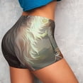 thumbnail image 4 of Rateoe Mystic Fox With Halo Printed Power Workout Shorts for Women Tummy Control Squat Proof Ribbed Thick Seamless Scrunch Active Short-Large, 4 of 8