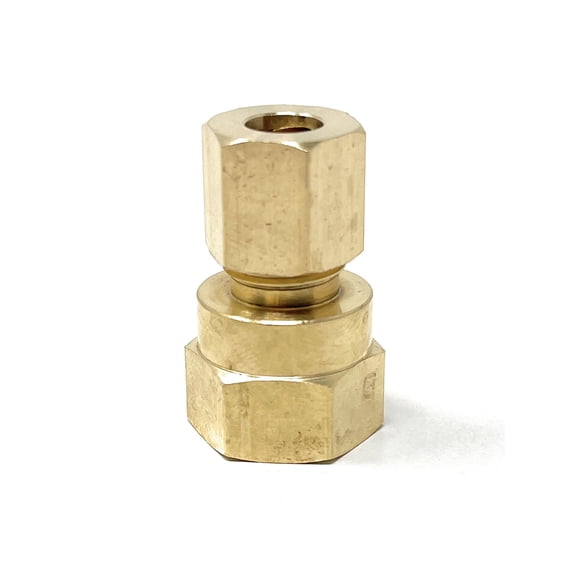 Brass Coupling 1/4" Compression ID x 1/4" Female NPT for 1/4" OD Tube