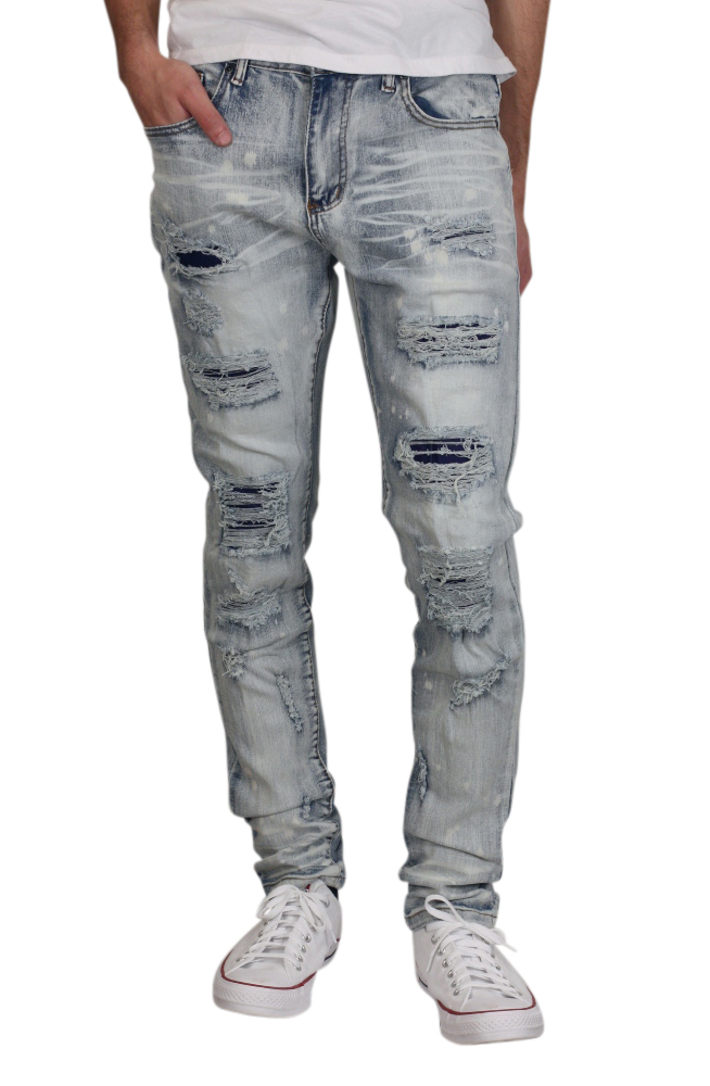WAIMEA Skinny Fit Rip and Tear Jeans 