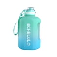 thumbnail image 1 of Sonducket Botella de agua de 2,2 l, tetera a prueba de fugas, jarra de plástico con marcador de tiempo, contenedor de almacenamiento, taza Ropa Deportiva, Zapatos Verde degradado 1600ML, 1 of 6
